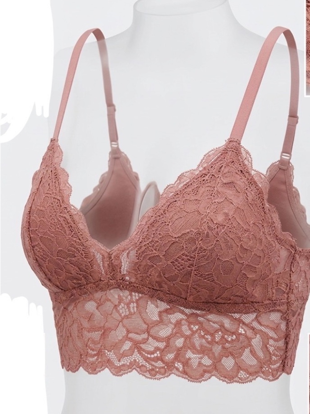 Aerie Mauve Lace Bralette Size Medium